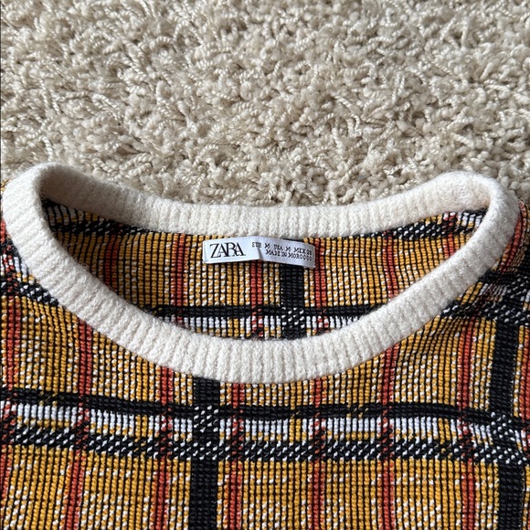 Zara Multicolor Plaid Women Dress Size Medium - Picture 3 of 8